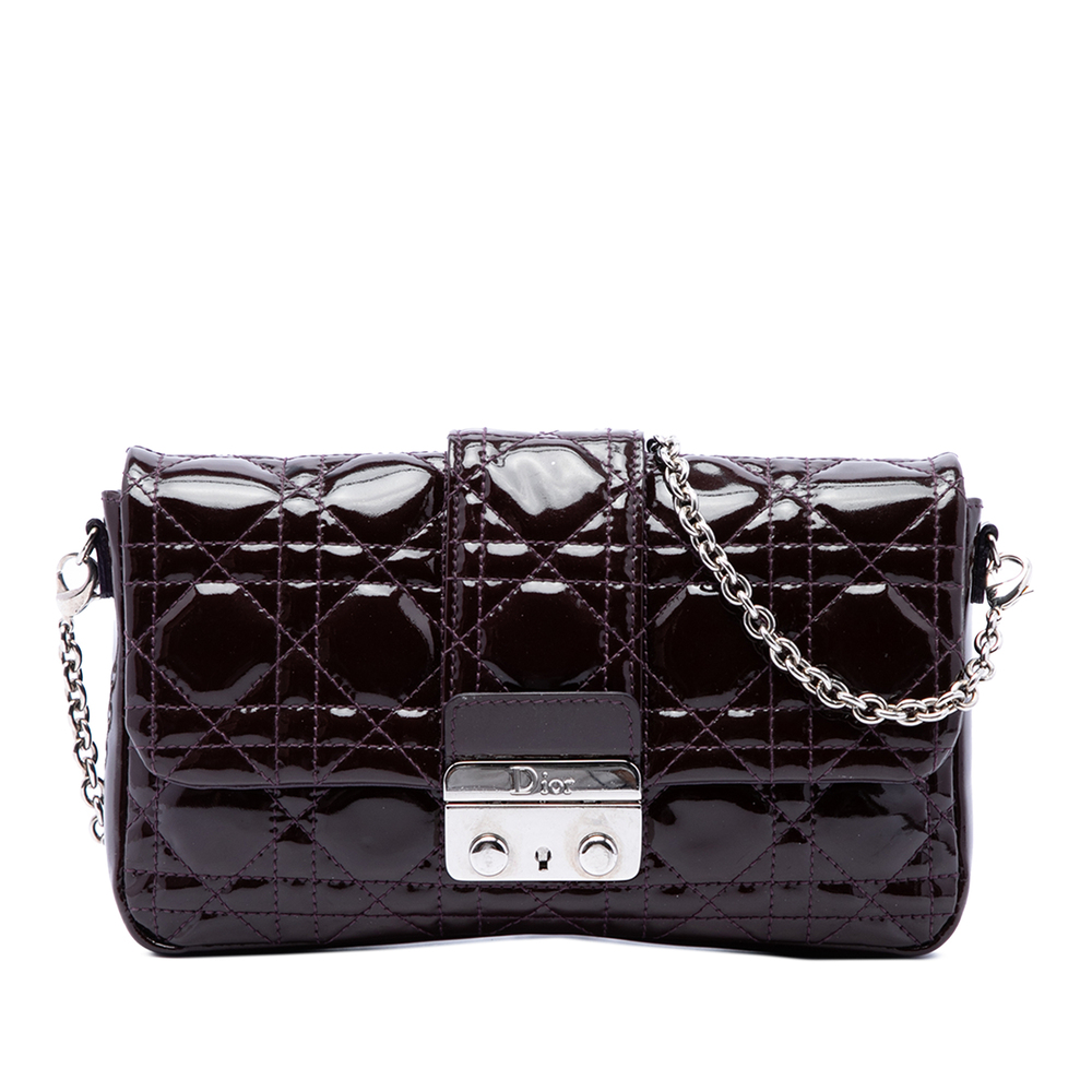 Pre-Loved Dior Patent Cannage New Lock Pouch Crossbody